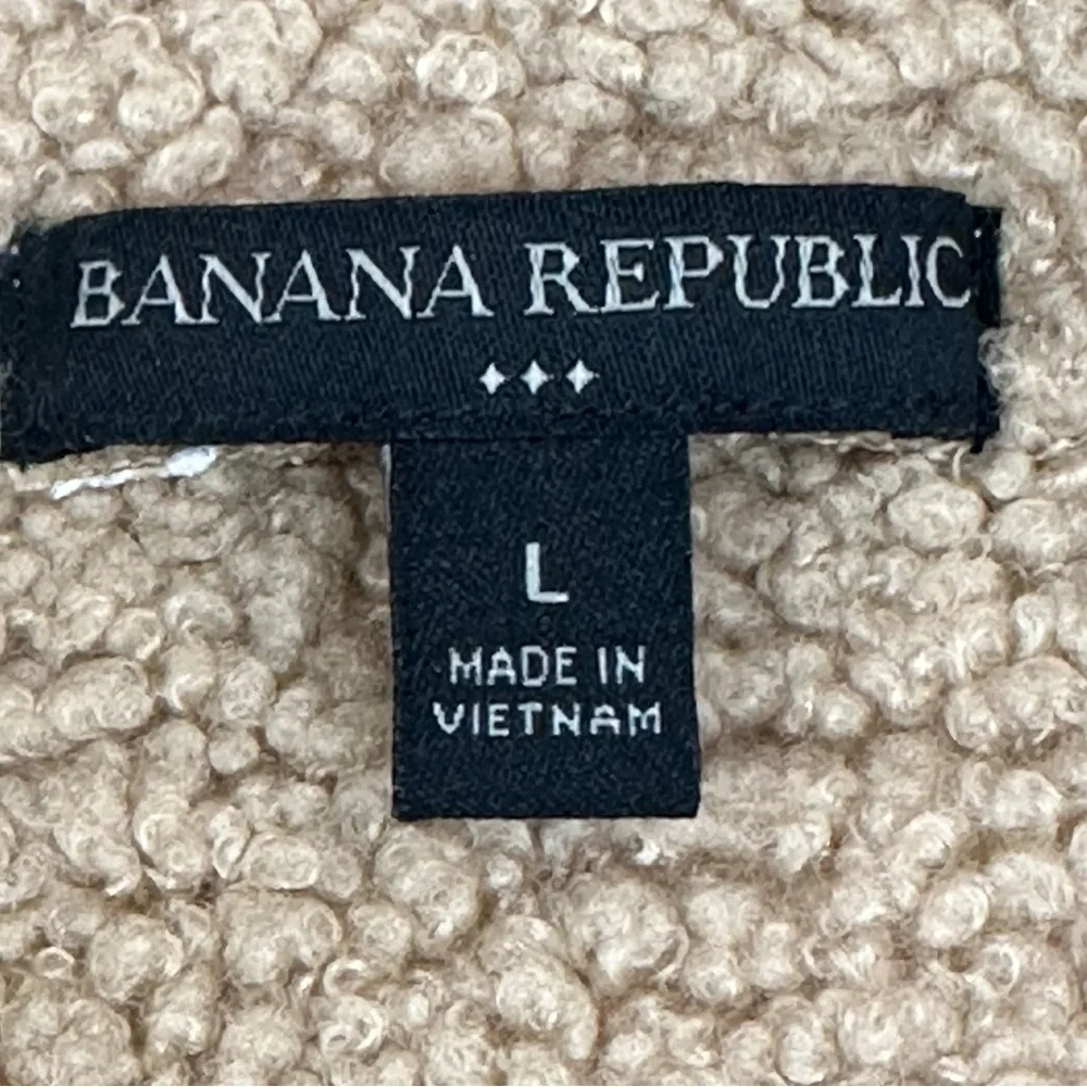Banana Republic Women's SHERPA BOMBER JACKET Sz L Oversized Snap Pockets… - Picture 8 of 17